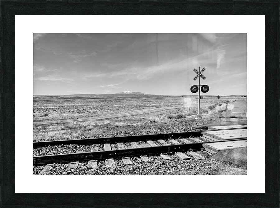 Utah Railroad And Mountains Grayscale Picture Frame print