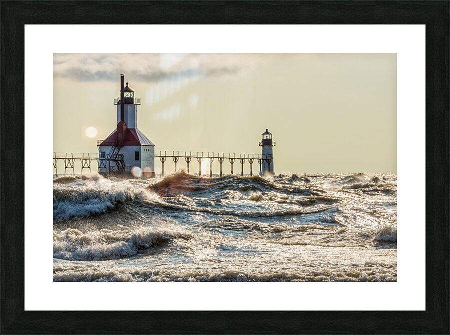 Golden Moment St Joseph Lighthouse Picture Frame print