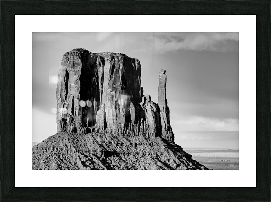 West Mitten Butte Monument Valley Grayscale Picture Frame print