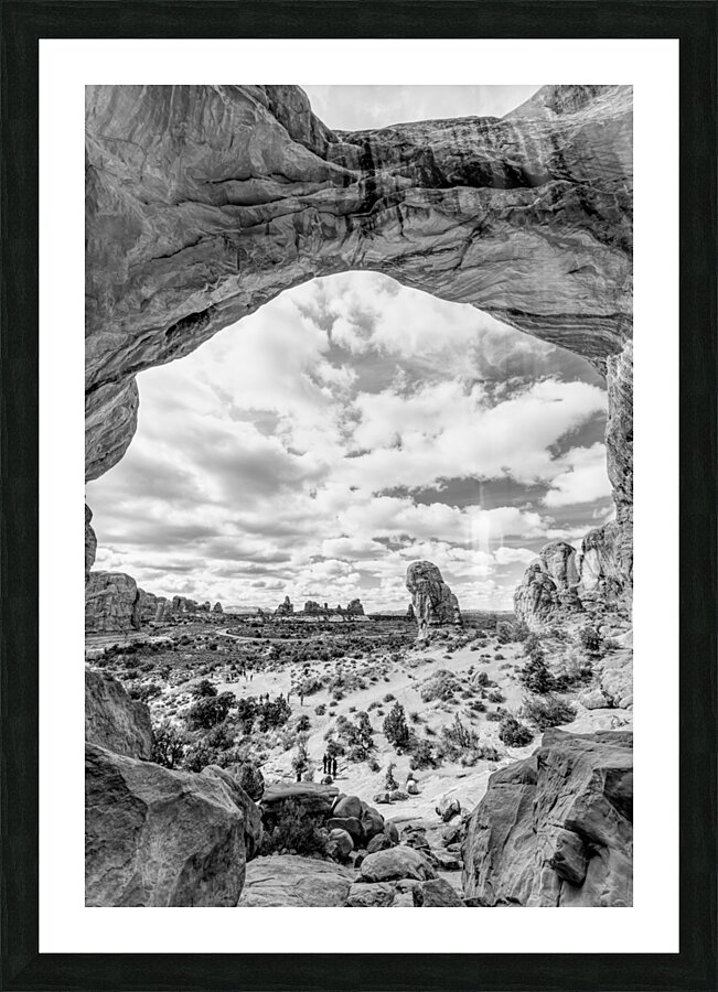 View From Under Double Arch Vertical Grayscale Picture Frame print