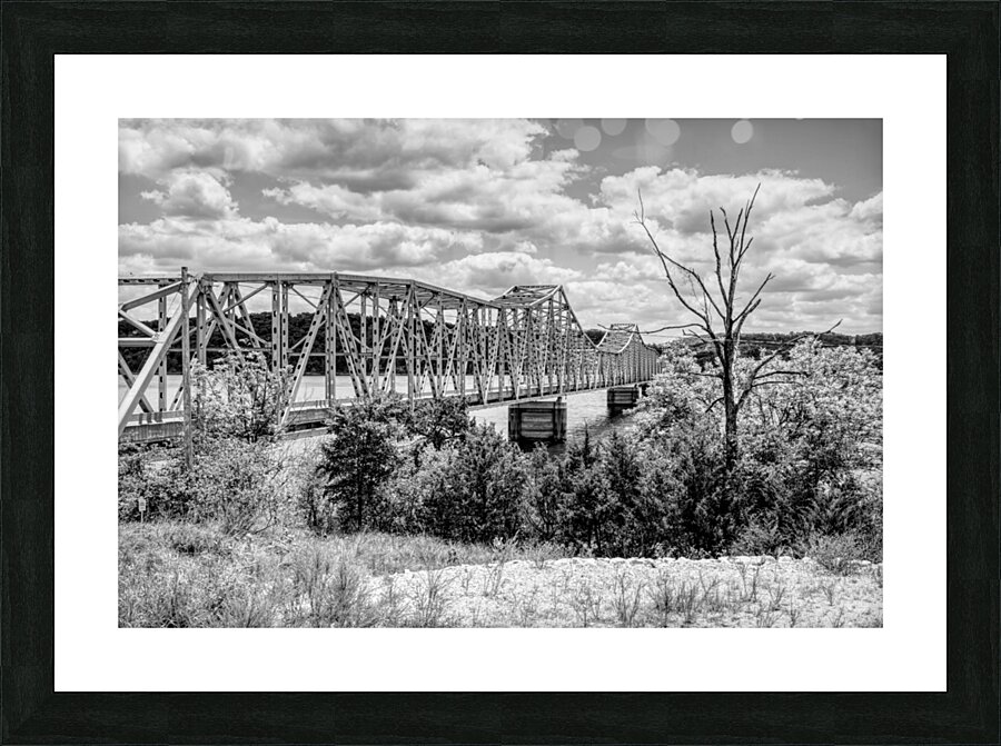 Kimberling City Bridge Missouri Grayscale Picture Frame print