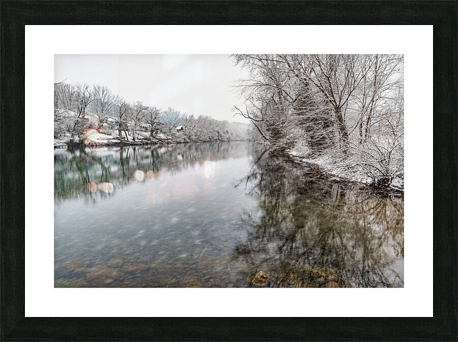 Snowing At The Finley River Picture Frame print