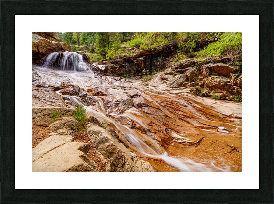 Flowing Midnight Falls Waterfall Picture Frame print