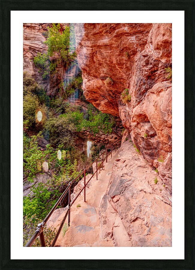 Zion Canyon Cliff Side Trail  Picture Frame print