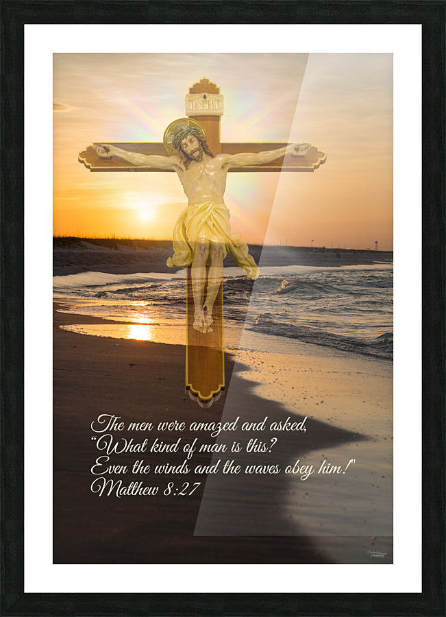 Wind And Waves Obey Him Picture Frame print