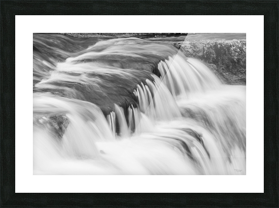 Cascading Waterfalls Grayscale Picture Frame print