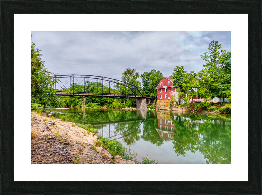 War Eagle Mill River Bank View Picture Frame print