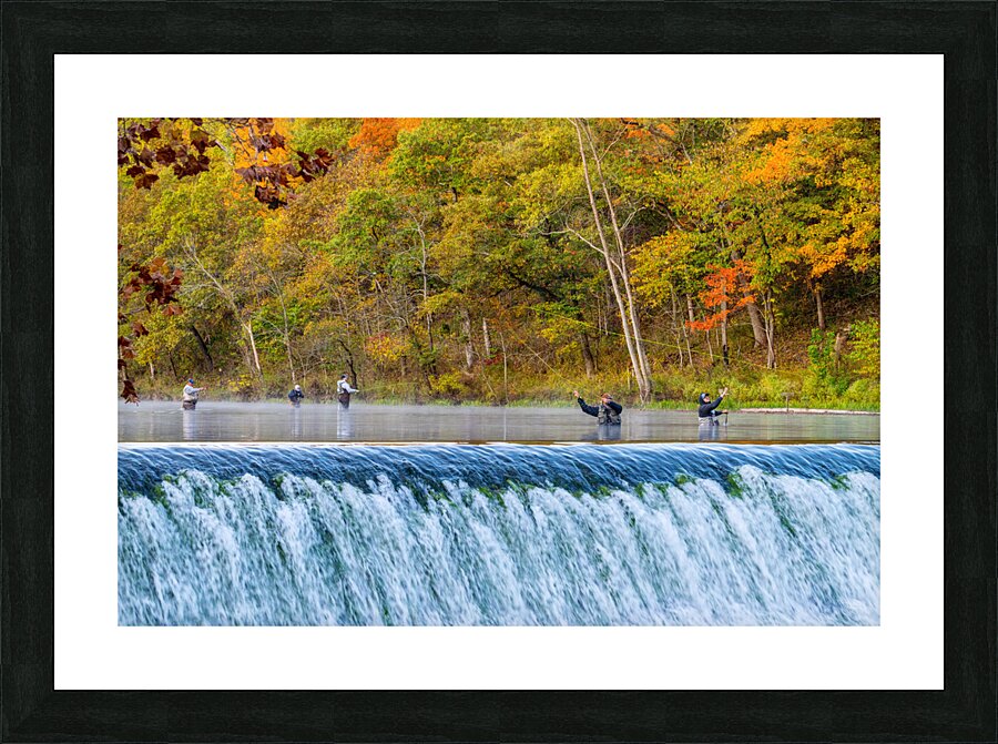 Fisherman Casting At Bennett Springs Picture Frame print