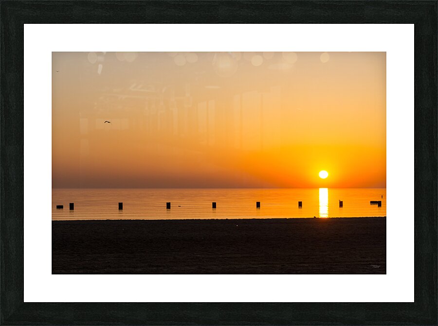 Chicago North Avenue Beach Lake Sunrise Picture Frame print