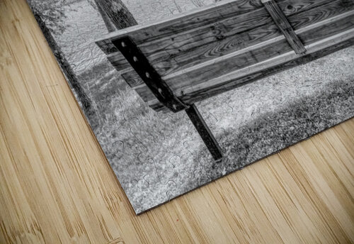 Bench View Beaver Bridge Grayscale Jennifer White puzzle