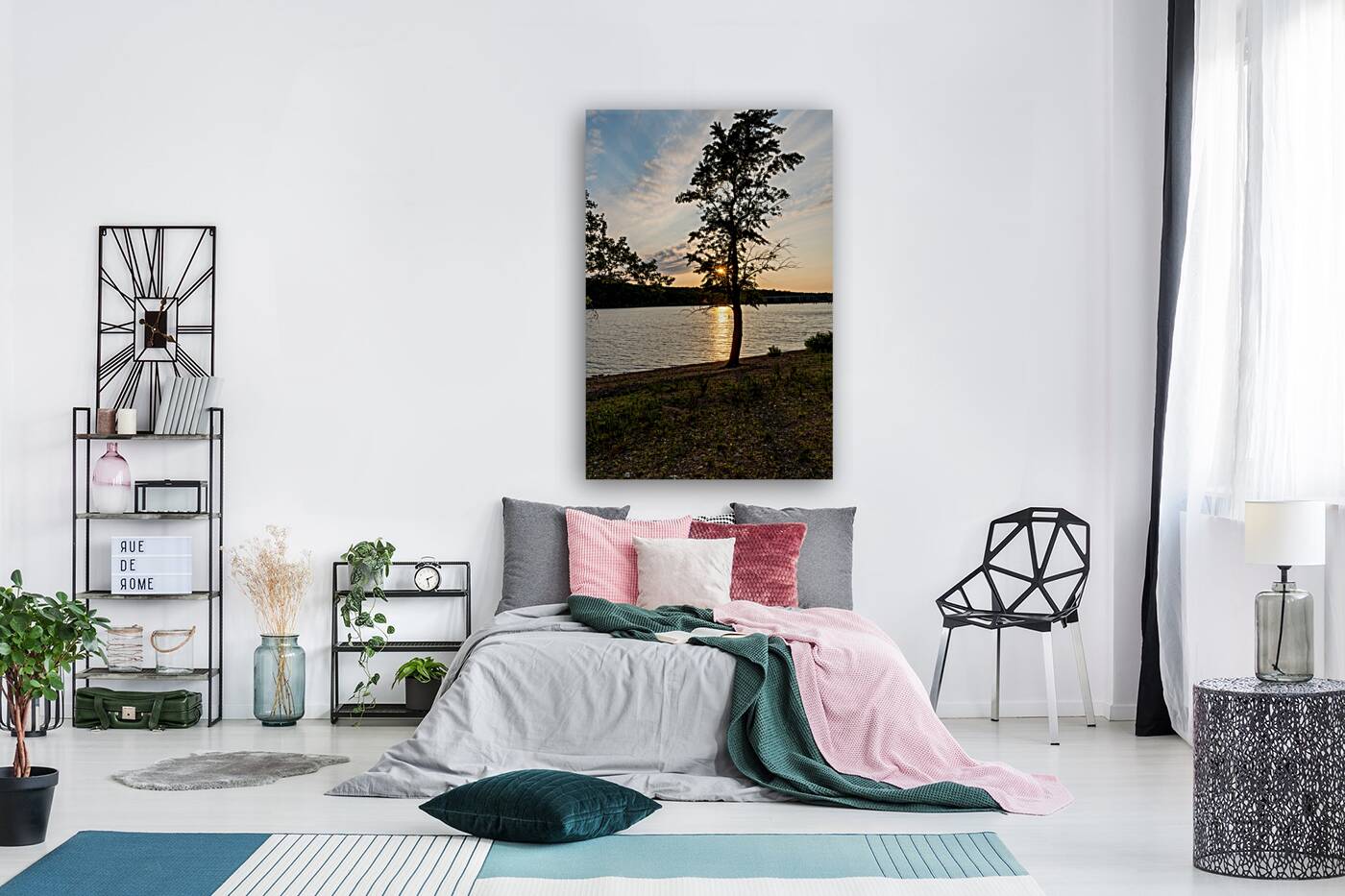 Curvy Tree Golden Sunset Reproduction