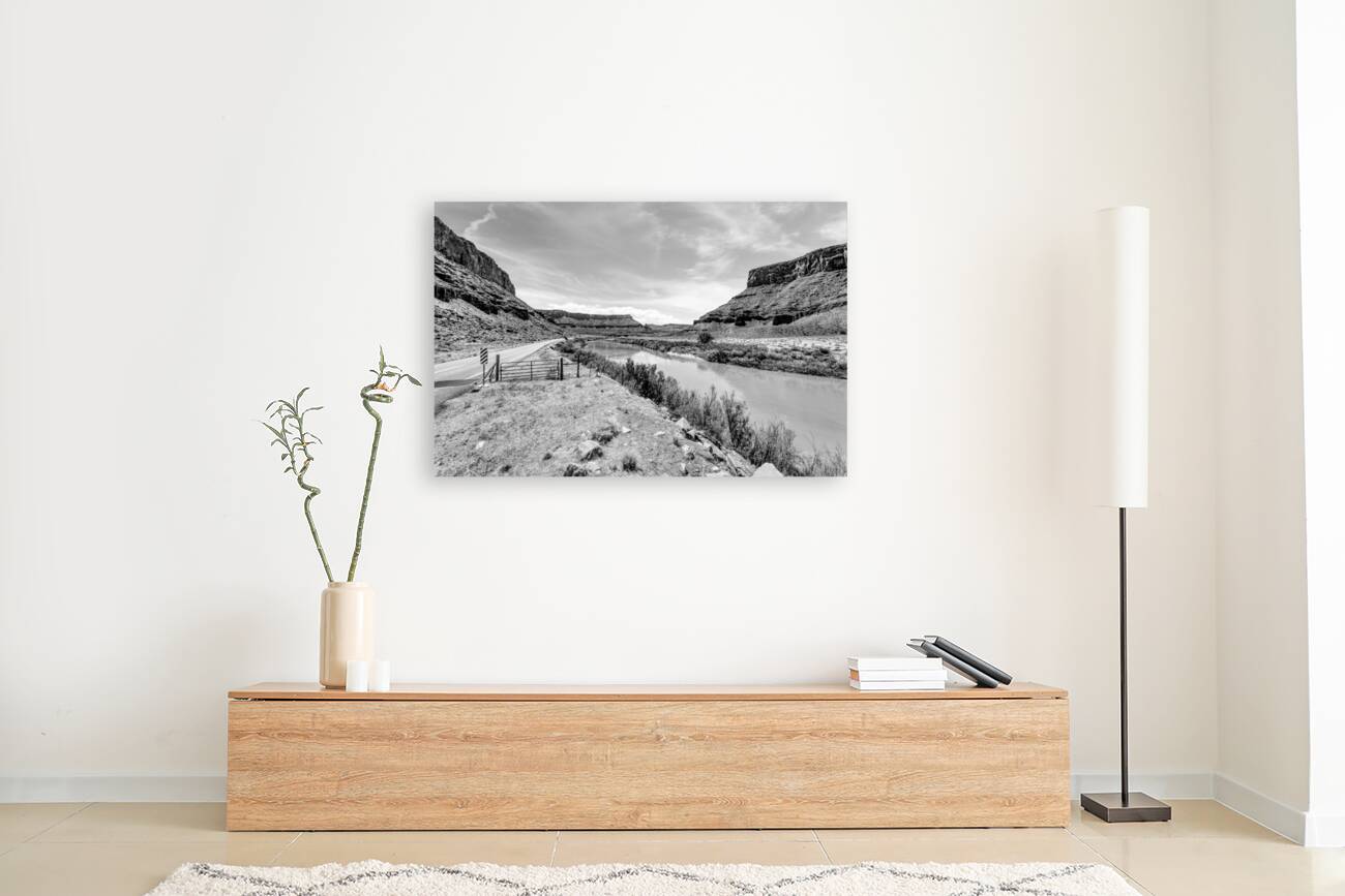 Utah Highway 128 Colorado River Roadside Grayscale Reproduction