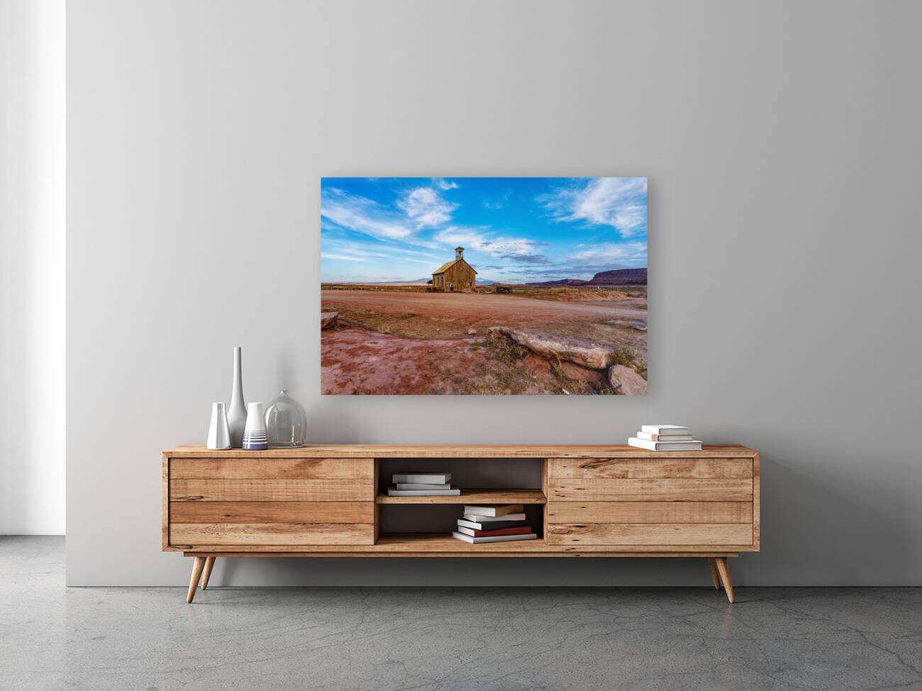 Old Western Church And Wagon Moab Utah Reproduction