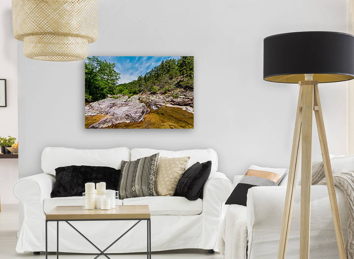 Rocky Creek And Rhyolite Rocks Reproduction