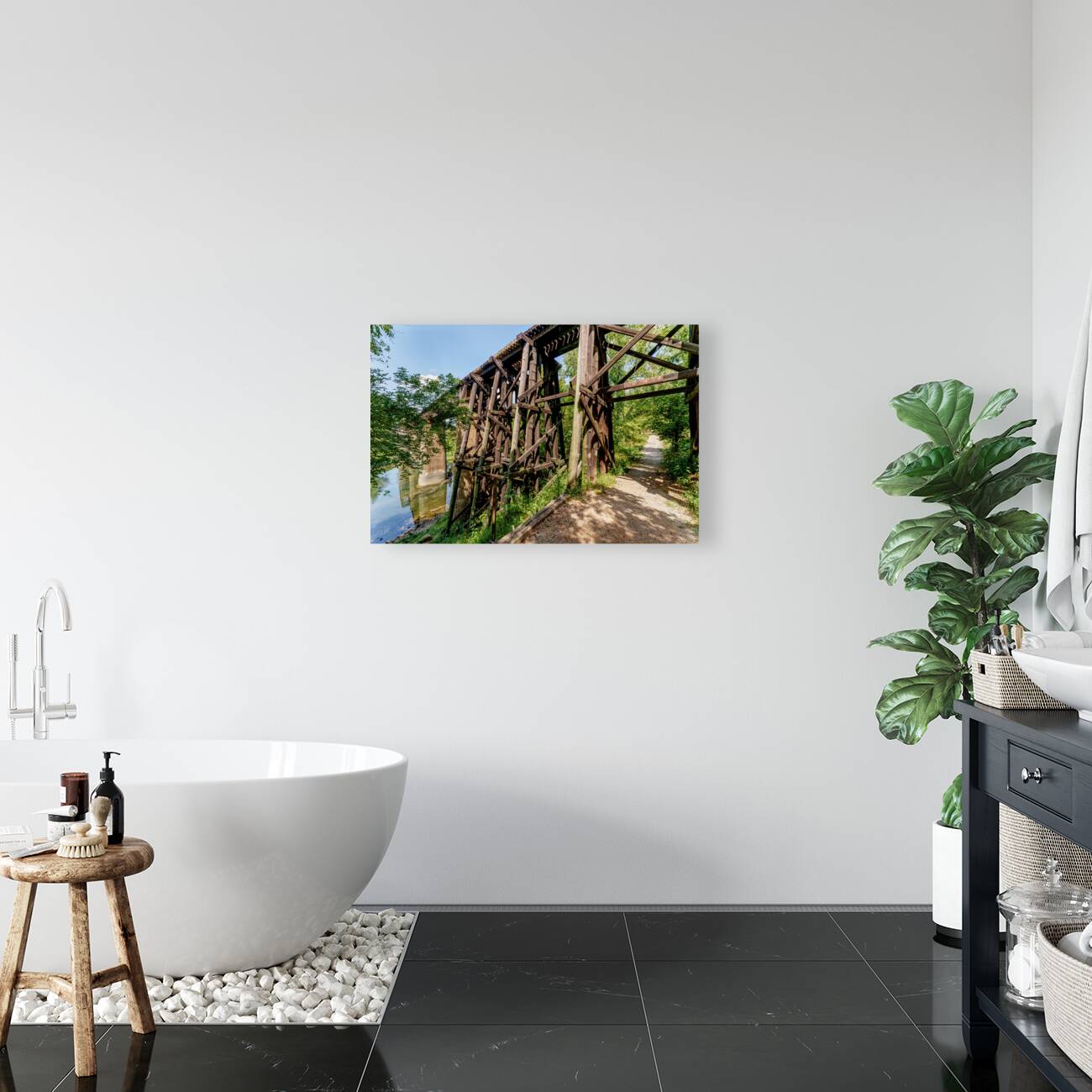 Path Under Old Railroad Bridge Reproduction