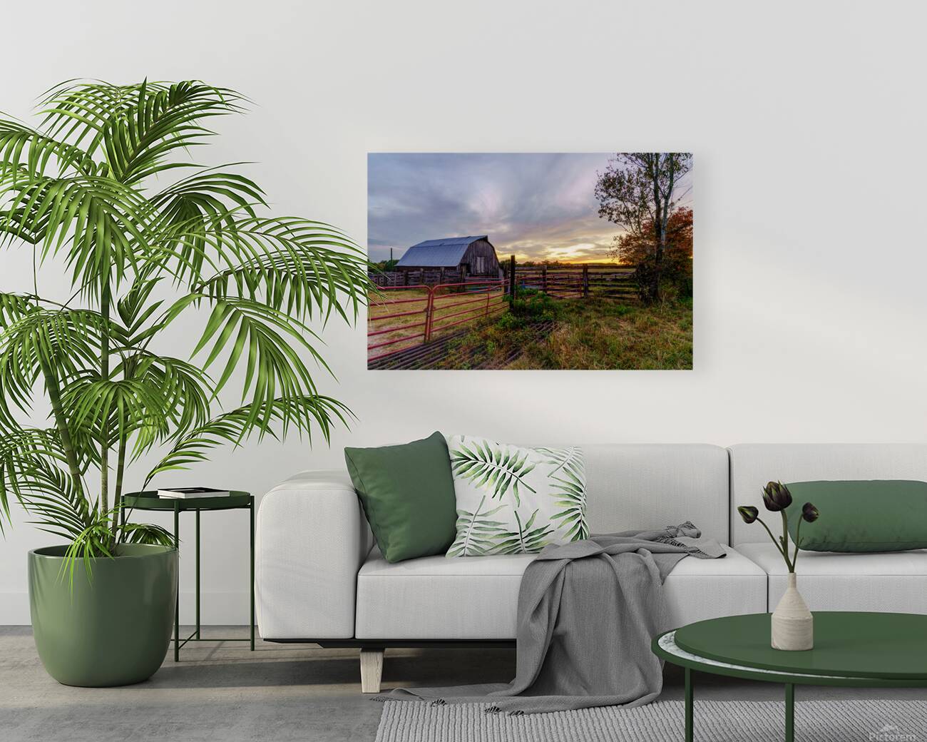 Ozarks Barn October Sunset Reproduction