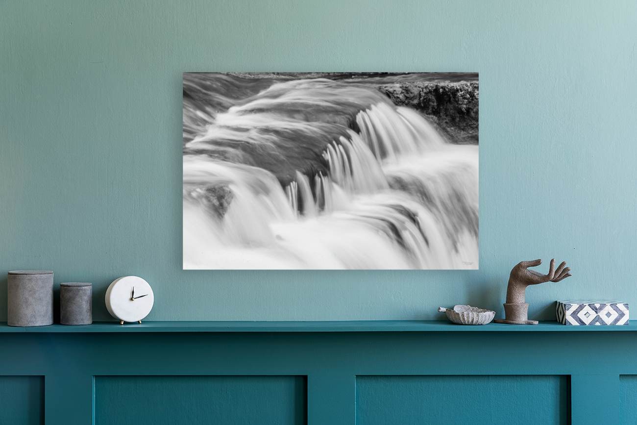 Cascading Waterfalls Grayscale Reproduction