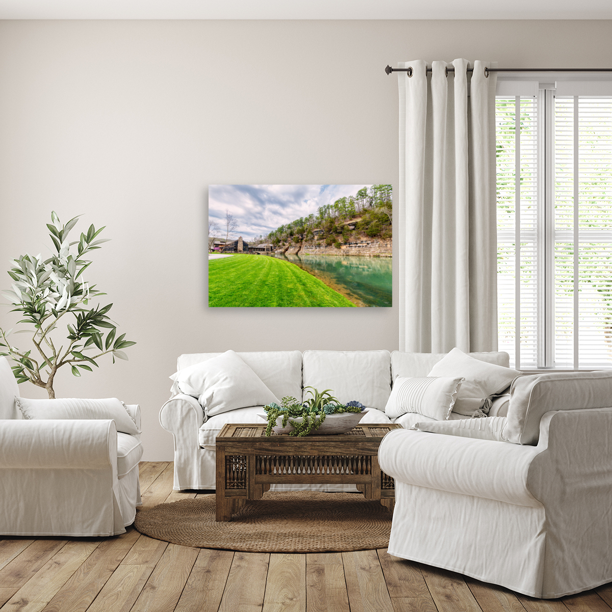 Cloudy Spring Day By The Bluff Reproduction