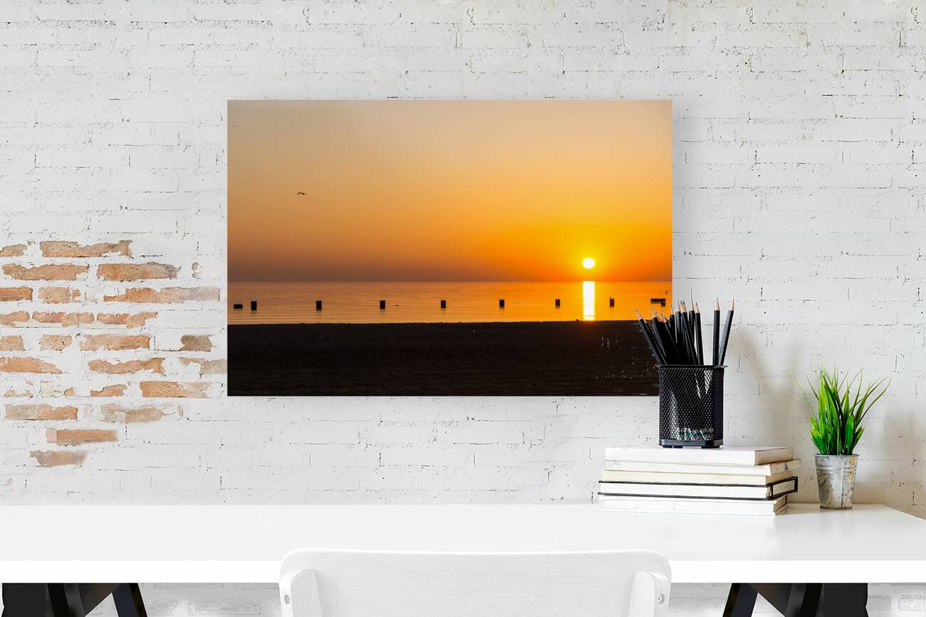 Chicago North Avenue Beach Lake Sunrise Reproduction