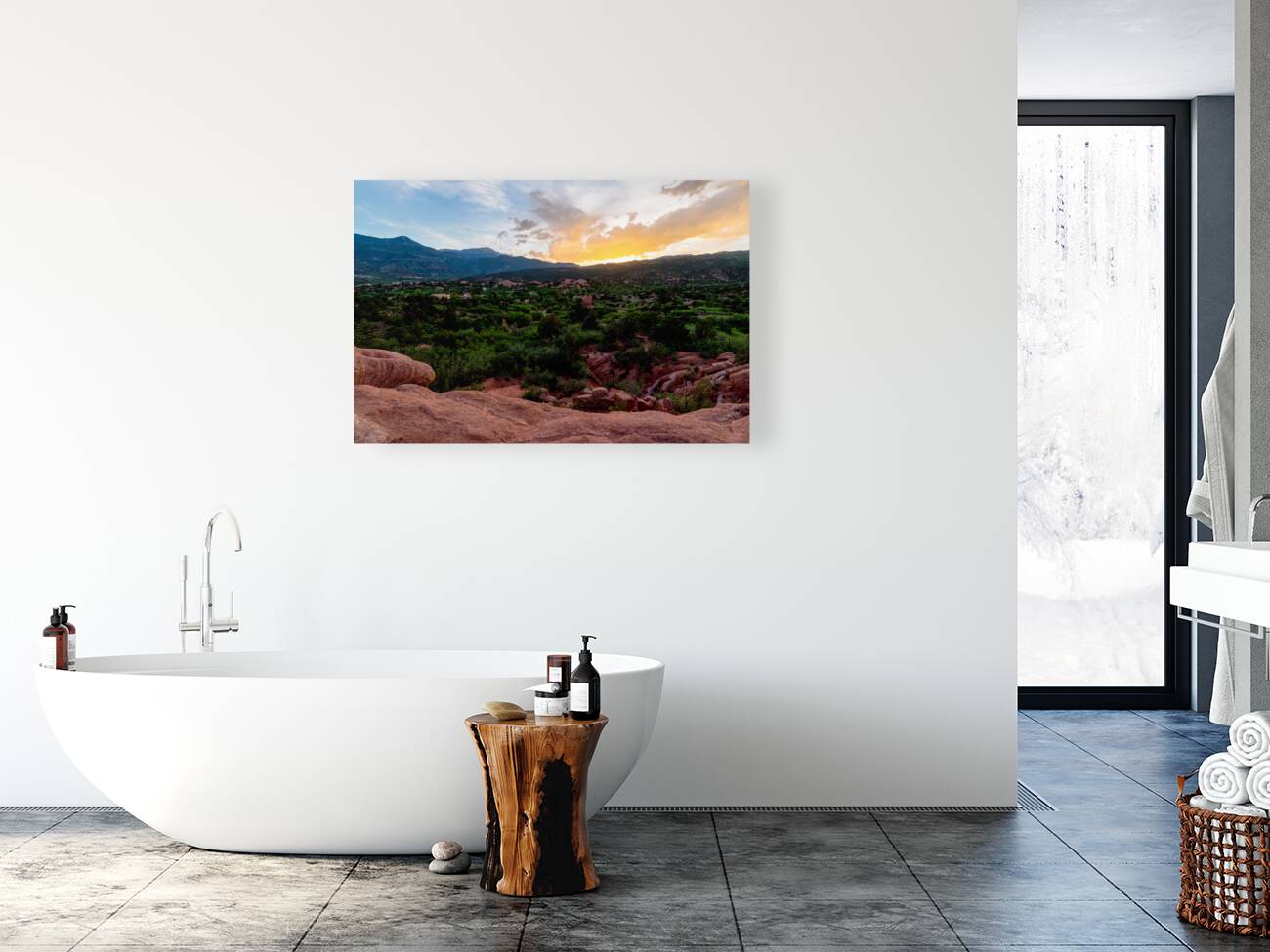 Golden Sunset By Pikes Peak Reproduction