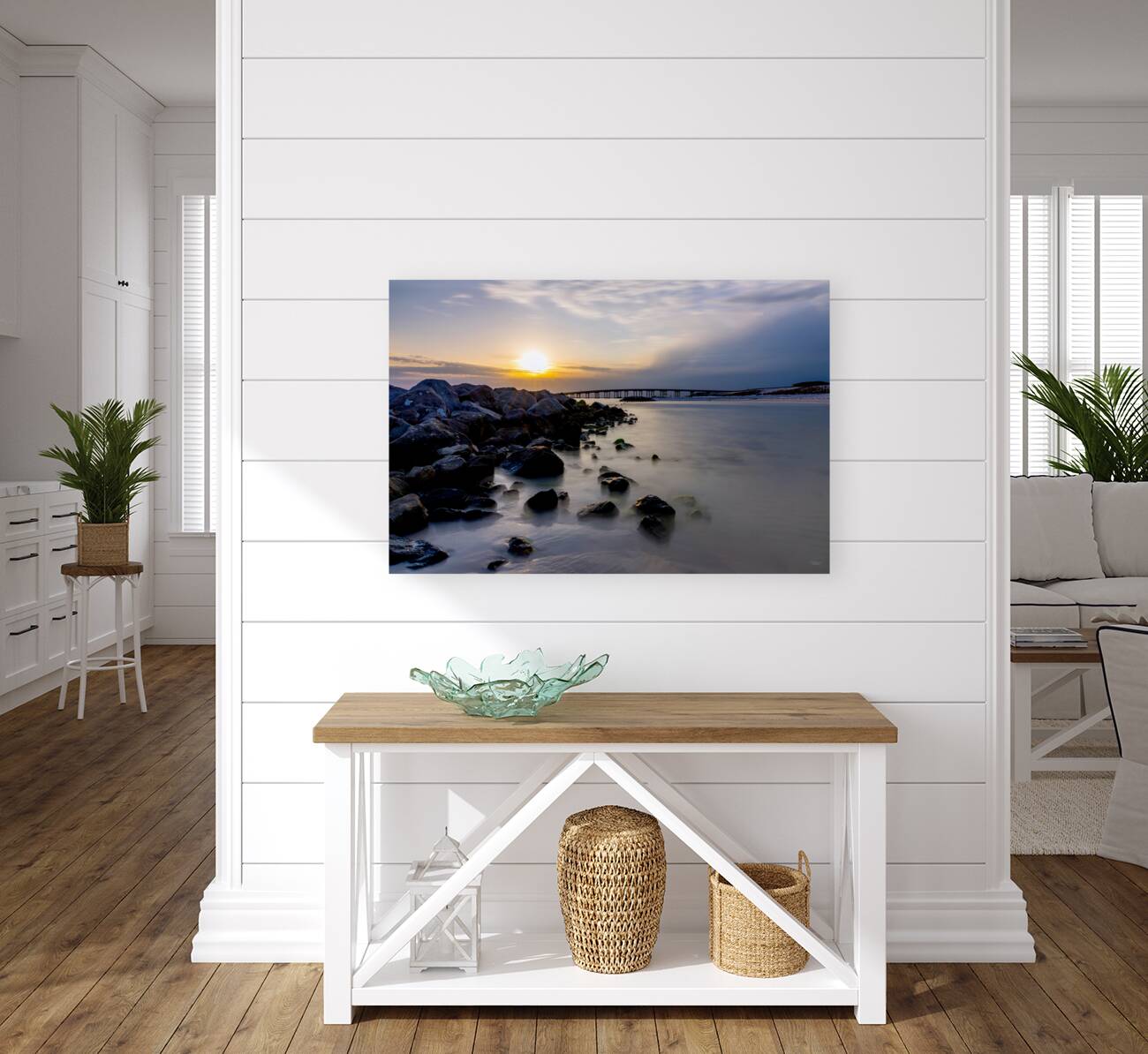 Destin Rock Jetty Smooth Sunset Reproduction