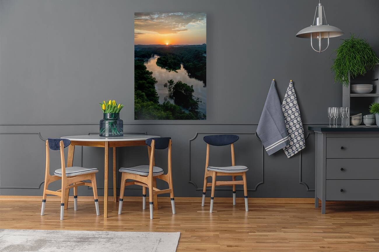 Ball Of Fire Sunset Over Branson Reproduction