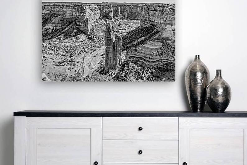 Spider Rock Arizona Grayscale by Jennifer White