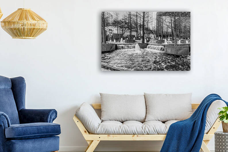 Dallas Fountains And Waterfalls Grayscale by Jennifer White