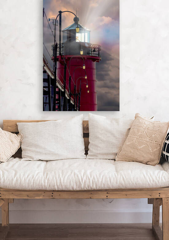 Lights On South Haven Lighthouse by Jennifer White