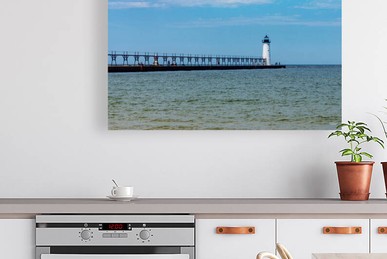 Manistee Lighthouse And Catwalk Pier by Jennifer White