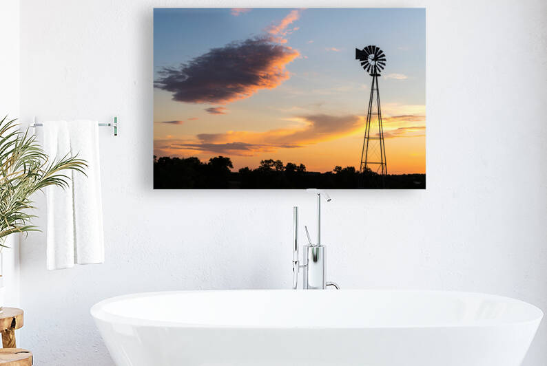 Windmill Gold Hour Sunset by Jennifer White