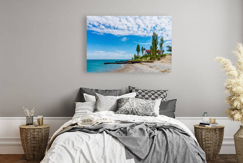 Point Betsie Lighthouse On Lake Michigan by Jennifer White