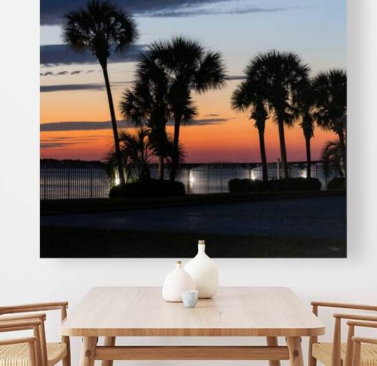 Palm Tree Silhouette Sunset Afterglow by Jennifer White