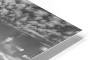 Popcorn Clouds Over Nebraska Farm Grayscale HD Metal print