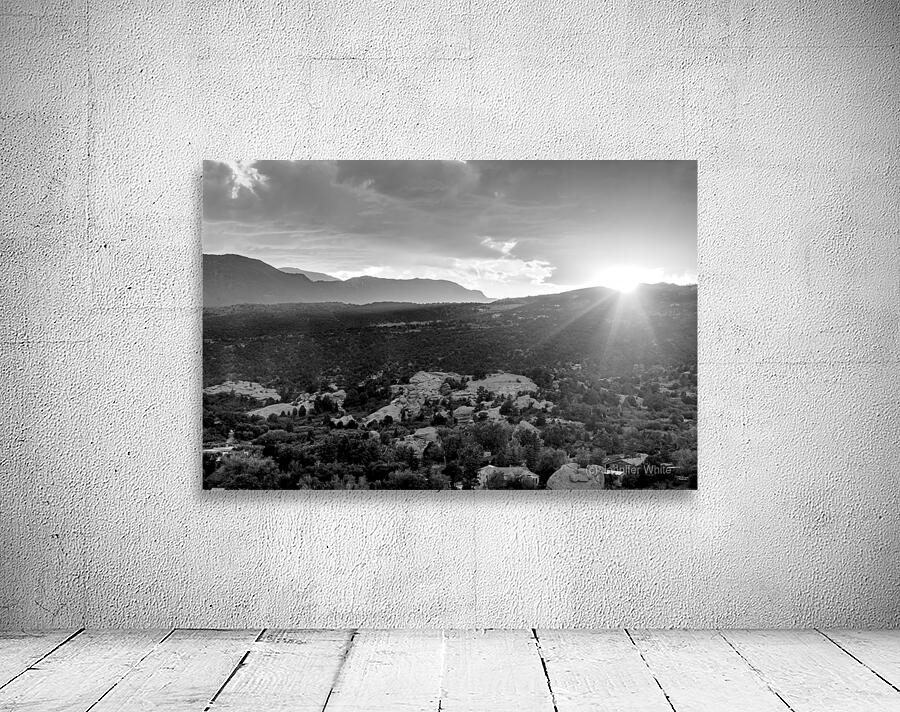 Pikes Peak Sunset Haze Grayscale Wall Preview
