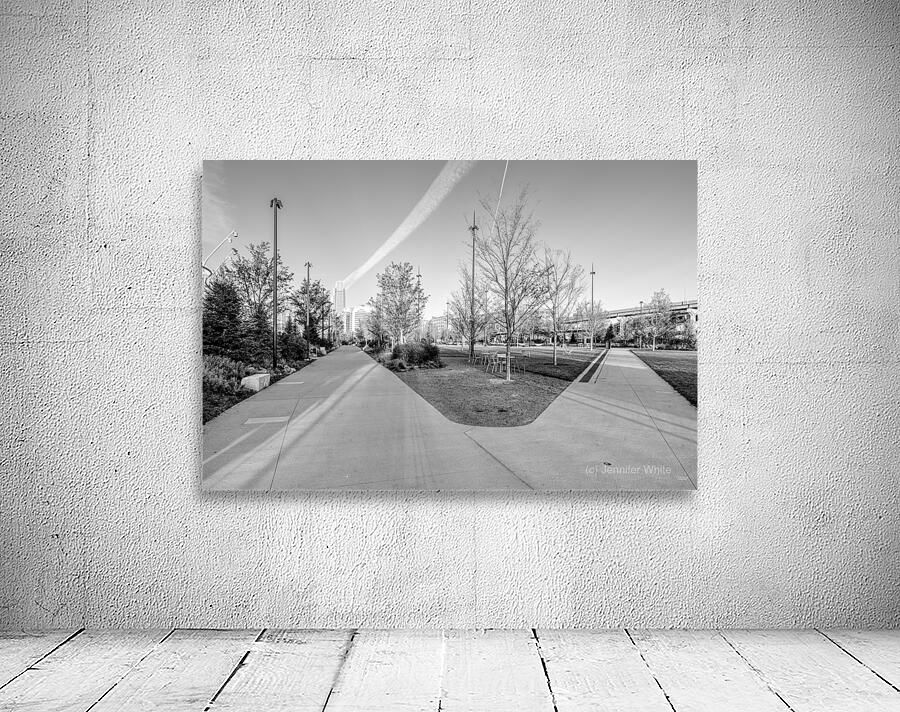 Omaha Riverfront Park Sidewalk Split Grayscale Wall Preview