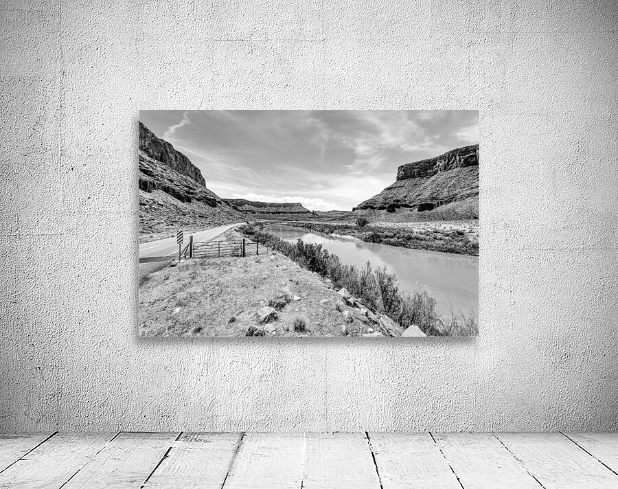 Utah Highway 128 Colorado River Roadside Grayscale Wall Preview