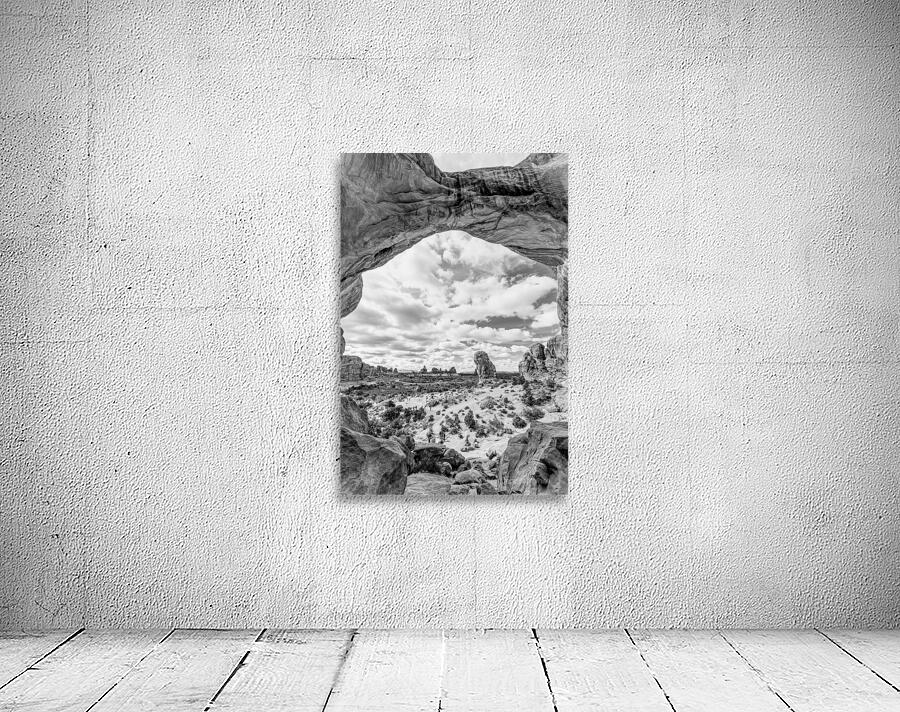 View From Under Double Arch Vertical Grayscale Wall Preview