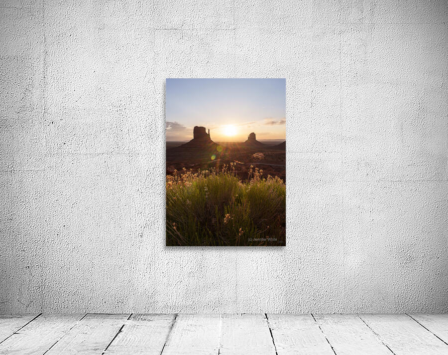 Yellow Flowers Monument Valley Sunrise Wall Preview