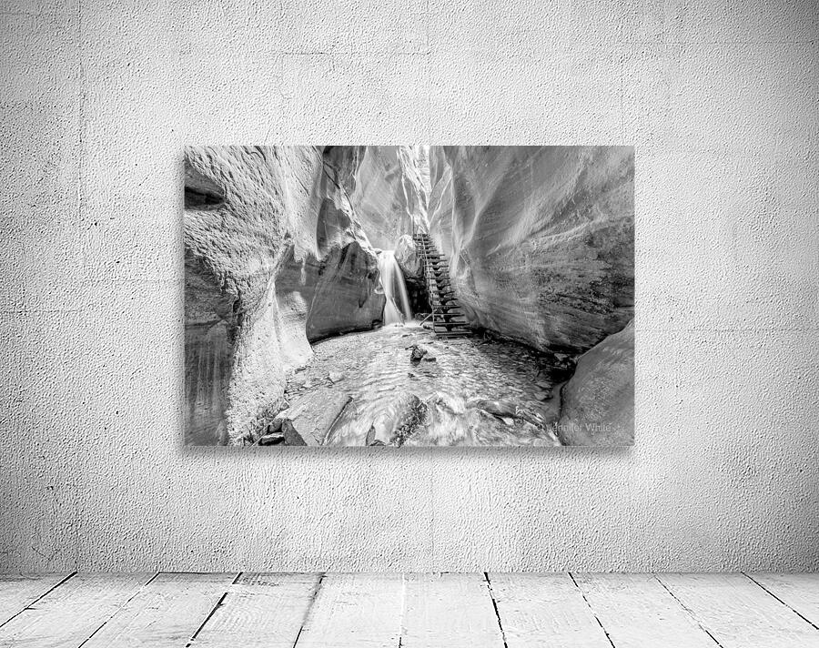 Glowing Kanarra Falls Staircase Grayscale Wall Preview