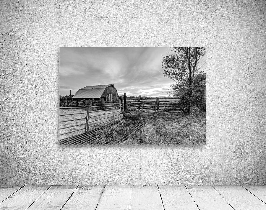 Ozarks Barn October Sunset Grayscale Wall Preview