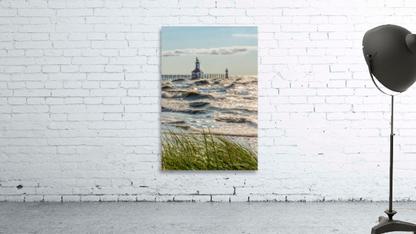 Waves At St Joseph Lighthouse Wall Preview