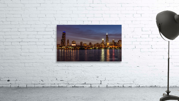 Chicago Cityscape Night Wall Preview