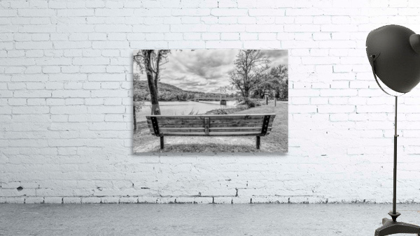 Bench View Beaver Bridge Grayscale Wall Preview