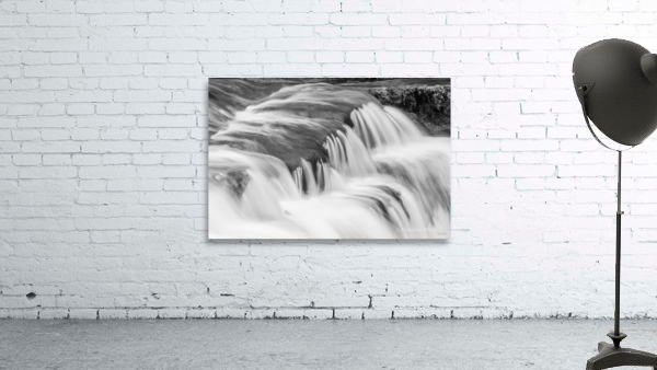 Cascading Waterfalls Grayscale Wall Preview