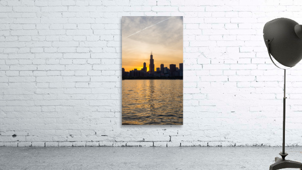 Willis Tower Vertical Gold Sunset Wall Preview