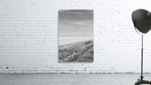 Single Windmill Turbine Grayscale Wall Preview