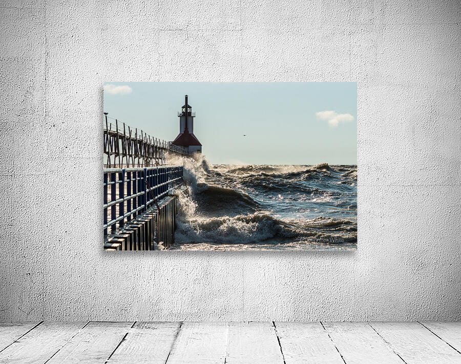 Big Waves St Joseph Lighthouse Wall Preview