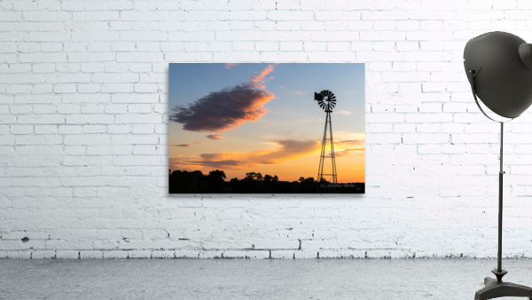 Windmill Gold Hour Sunset Wall Preview