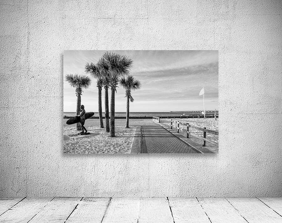 Paved Walkway To Pensacola Beach Grayscale Wall Preview